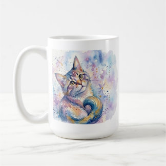 Whimsical Watercolor Cat Art Coffee Mug - Dreamy G Kaffeetasse