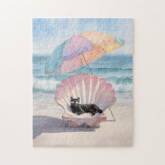 Whimsical Watercolor Cat Puzzle