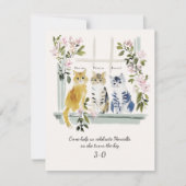 Whimsical Watercolor Cats Birthday Party | Einladung (Vorderseite)