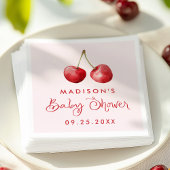 Whimsical Watercolor Cherry Baby Dusche Serviette