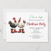 Whimsical Watercolor Chickens Modern Party Invite Einladung (Vorderseite)