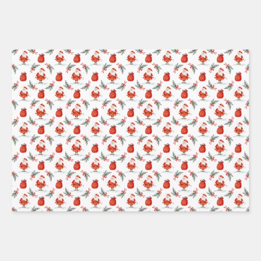 Whimsical Watercolor Christmas | Holiday Geschenkpapier Set (Vorderseite 2)