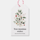 Whimsical Watercolor Christmas Tree Personalized Geschenkanhänger (Vorderseite)