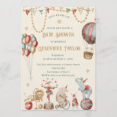 Whimsical Watercolor Circus Carnival Baby Shower Einladung (Vorderseite)