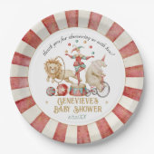 Whimsical Watercolor Circus Carnival Baby Shower Pappteller (Vorderseite)
