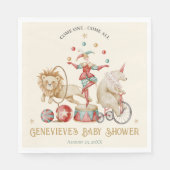 Whimsical Watercolor Circus Carnival Baby Shower Serviette (Vorderseite)