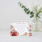 Whimsical Watercolor Circus Carnival Book Request Begleitkarte (Stehend Vorderseite)