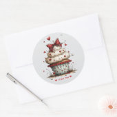 Whimsical Watercolor Cupcake Liebe  Aufkleber (Umschlag)