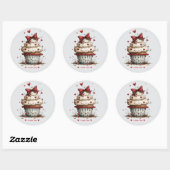 Whimsical Watercolor Cupcake Liebe  Aufkleber (Blatt)