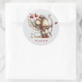 Whimsical Watercolor Cupid Mouse Love Sticker (Tasche)