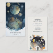 Whimsical Watercolor Fantasy Author Writer Visitenkarte (Vorne/Hinten)