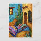 Whimsical Watercolor Fiesta Wedding Guest Details Begleitkarte (Rückseite)