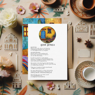 Whimsical Watercolor Fiesta Wedding Guest Details Begleitkarte