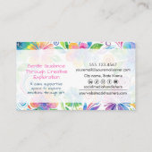 Whimsical watercolor floral art visitenkarte (Rückseite)