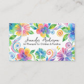 Whimsical watercolor floral art visitenkarte (Vorderseite)