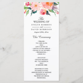 Whimsical Watercolor Floral Wedding Program Programm