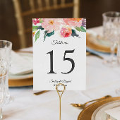Whimsical Watercolor Floral Wedding Tischnummern