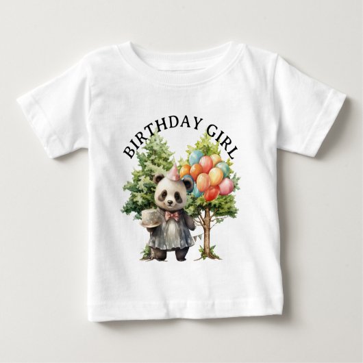 Whimsical Watercolor Forest Birthday Baby T-shirt (Vorderseite)
