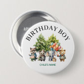 Whimsical Watercolor Forest Birthday Button (Vorne & Hinten)