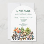 Whimsical Watercolor Forest Birthday Invitation Einladung (Vorderseite)
