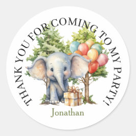 Whimsical Watercolor Forest Birthday Runder Aufkleber