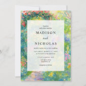 Whimsical Watercolor Garden Themed Wedding Einladung (Vorderseite)