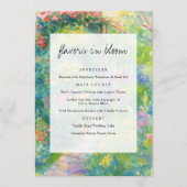 Whimsical Watercolor Garden Themed Wedding Menükarte (Vorderseite)
