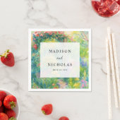 Whimsical Watercolor Garden Themed Wedding Serviette (Beispiel)