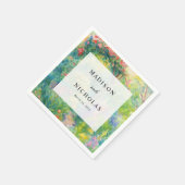 Whimsical Watercolor Garden Themed Wedding Serviette (Ecke)