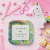 Whimsical Watercolor-Garten-Themenhochzeit Pappteller (Party)