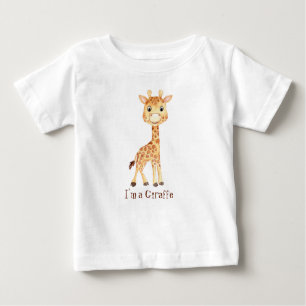 Whimsical Watercolor Giraffe Baby T-shirt