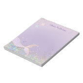 Whimsical Watercolor Glitzer Mermaid Schwanz Notizblock (Rotiert)