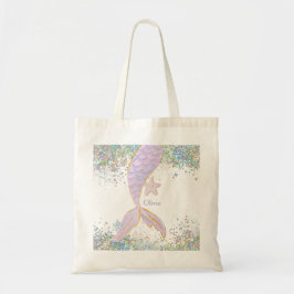 Whimsical Watercolor Glitzer Mermaid Schwanz Tragetasche