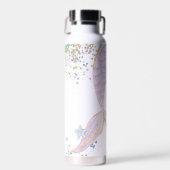 Whimsical Watercolor Glitzer Mermaid Schwanz Trinkflasche (Vorne)