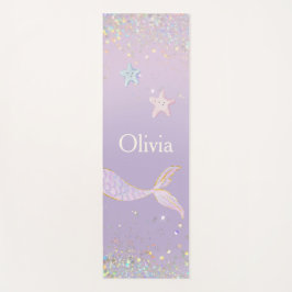 Whimsical Watercolor Glitzer Mermaid Schwanz Yogamatte