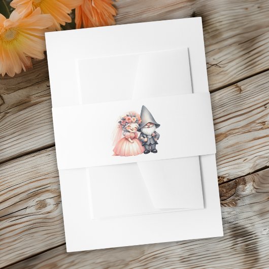 Whimsical Watercolor Gnome Wedding Wrap Rustikal Einladungsbanderole