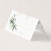 Whimsical Watercolor Grüne Platzkarte (Vorderseite)