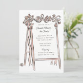 Whimsical Watercolor Handgezeichnet Schild-Brautpa Einladung (Stehend Vorderseite)