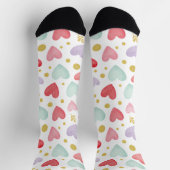 Whimsical Watercolor Heart & Gold Dust Socken (Oben)