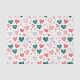 Whimsical Watercolor Hearts: Gold Glitter & Pastel Seidenpapier