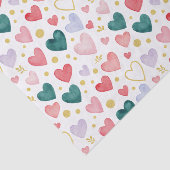 Whimsical Watercolor Hearts: Gold Glitter & Pastel Seidenpapier (Ausschnitt)