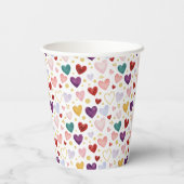 Whimsical Watercolor Hearts & Golden Glint Pappbecher (Rückseite)