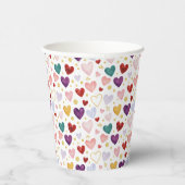 Whimsical Watercolor Hearts & Golden Glint Pappbecher (Rechts)