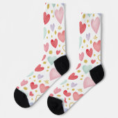 Whimsical Watercolor Herz & Goldstaub Socken (Linkes Detail)