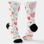 Whimsical Watercolor Herz & Goldstaub Socken (Gewinkelt)