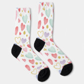 Whimsical Watercolor Herz & Goldstaub Socken (Rechts)