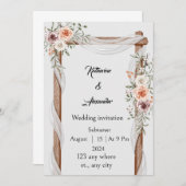 Whimsical Watercolor Hochzeit Einladung mit Soft (Vorne/Hinten)