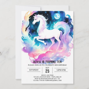 Whimsical Watercolor Horse Geburtstag Einladung