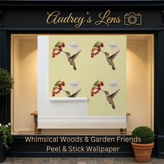 Whimsical Watercolor Hummingbird & Floral Nursery  Tapete (Von Creator hochgeladen)