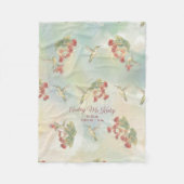 Whimsical Watercolor Hummingbird & Flowers Fleecedecke (Vorderseite)